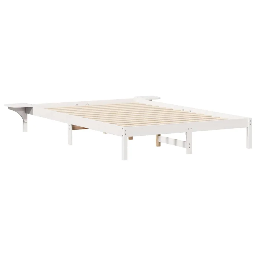 Cadre de lit avec tables de chevet Blanc 160 x 210 cm - 2