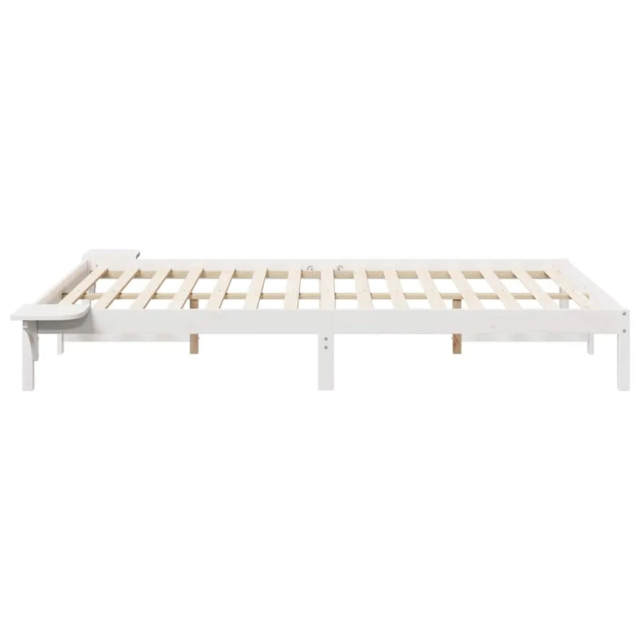 Cadre de lit avec tables de chevet Blanc 160 x 210 cm - 6