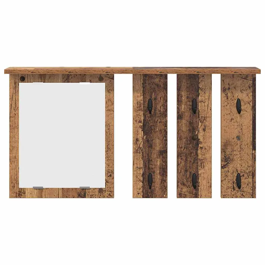 Porte-manteau mural avec étagère Bois ancien 85 x 10 x 45 cm - 5