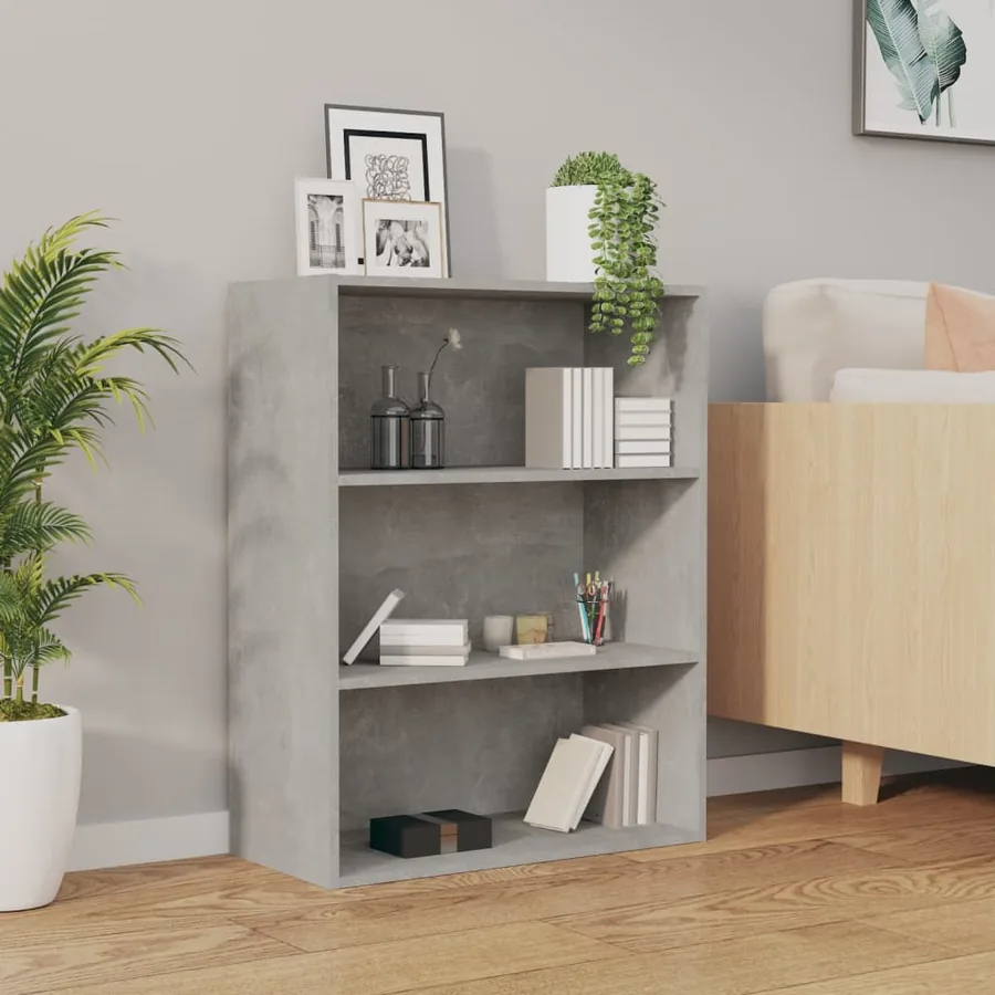 Armoire murale suspendue Gris béton 69,5x32,5x90 cm - 3