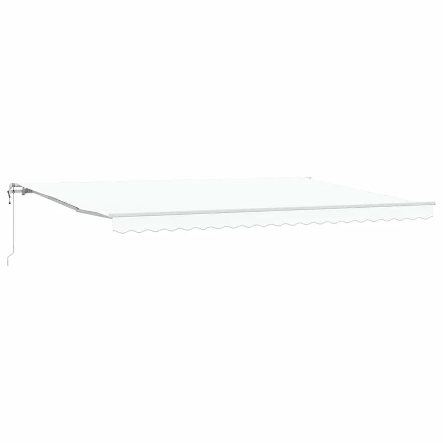 Auvent rétractable Blanc 500 × 350 cm Tissu et Aluminium - 2