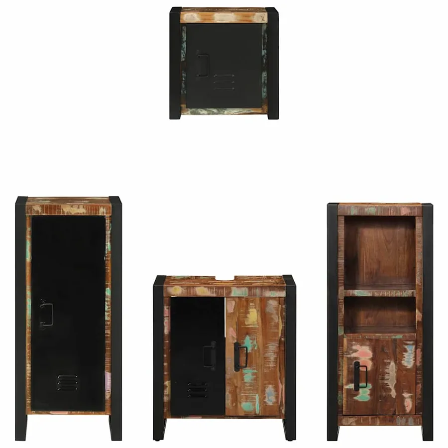 Ensemble de mobilier de salle de bain 4 pcs Bois Recyclé Solide - 8
