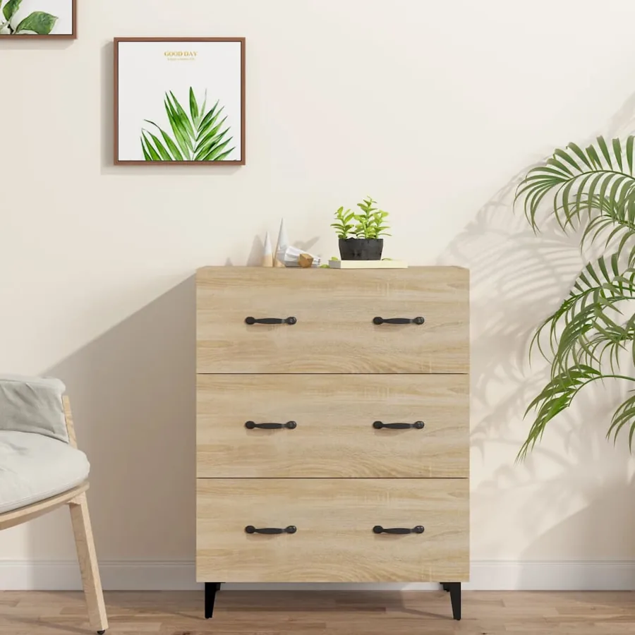 Buffet chêne sonoma 69,5x34x90 cm bois d'ingénierie