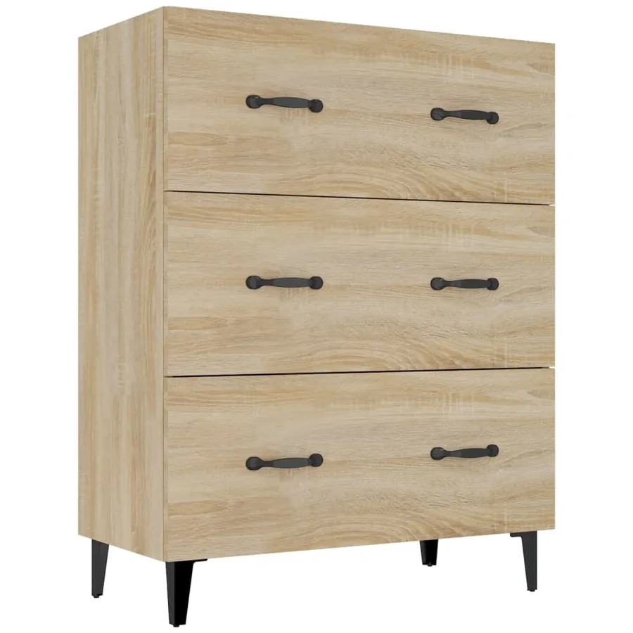 Buffet chêne sonoma 69,5x34x90 cm bois d'ingénierie - 2