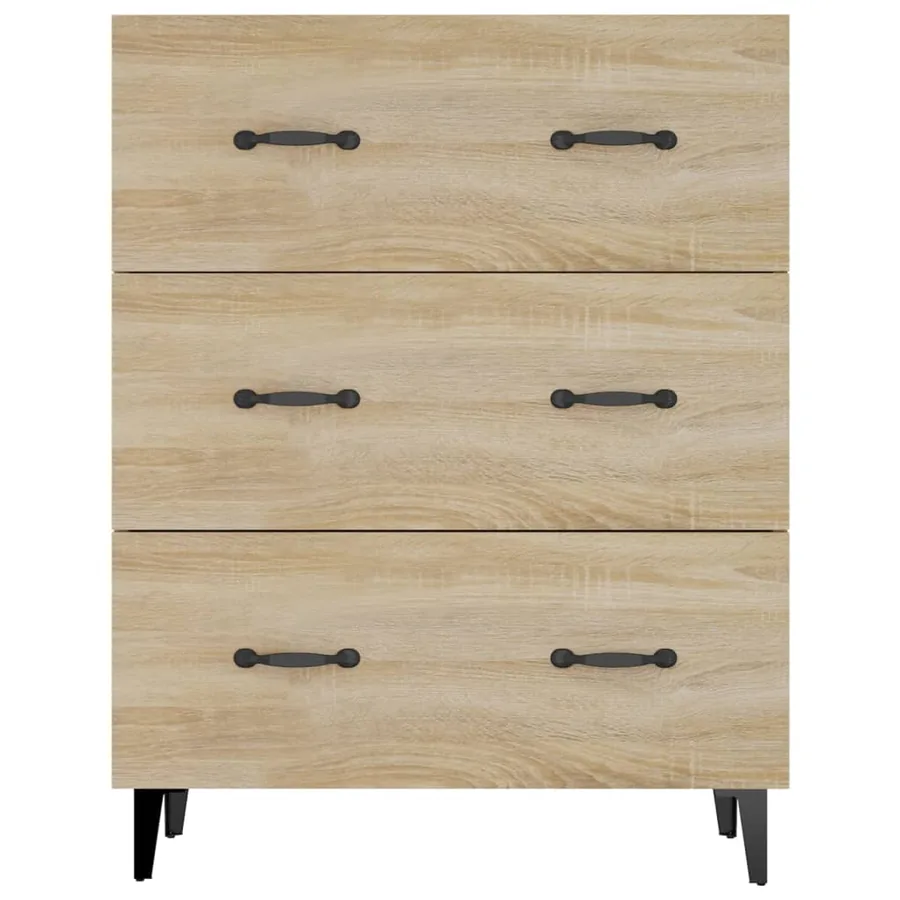 Buffet chêne sonoma 69,5x34x90 cm bois d'ingénierie - 5