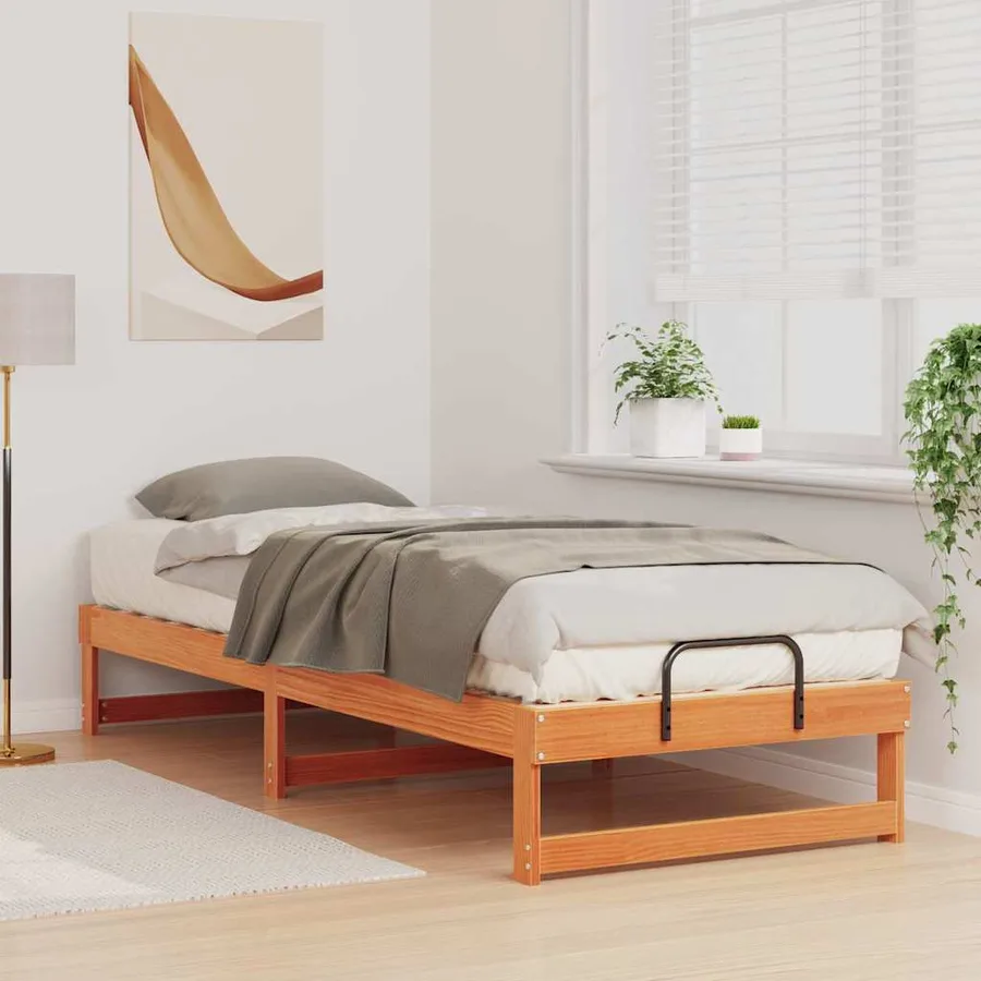 Cadre de lit Marron 90 x 210 cm Pin massif - 3