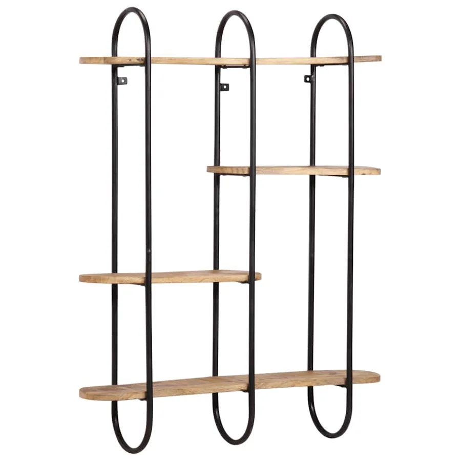 Étagère murale 90 x 20 x 116,5 cm en bois massif brut de manguier - 4