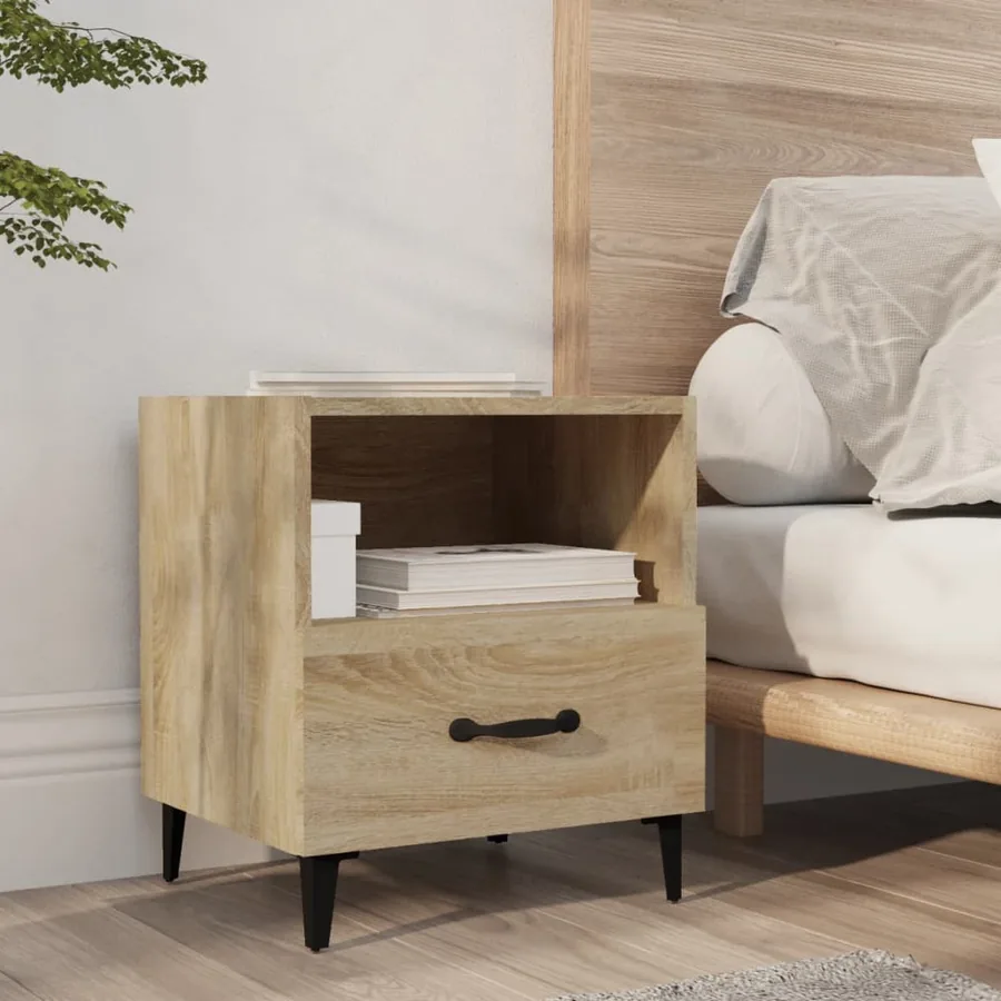 Tables de chevet 2 pcs Chêne Sonoma Bois d'ingénierie - 7