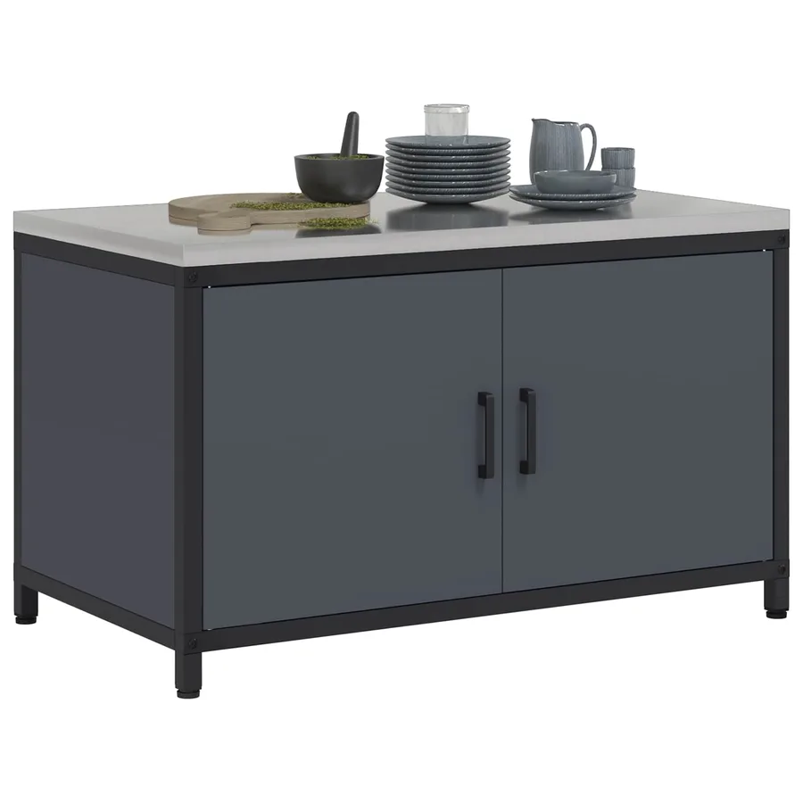 Rangement de cuisine HATTEM Anthracite 90 x 50 x 53 cm Acier - 3