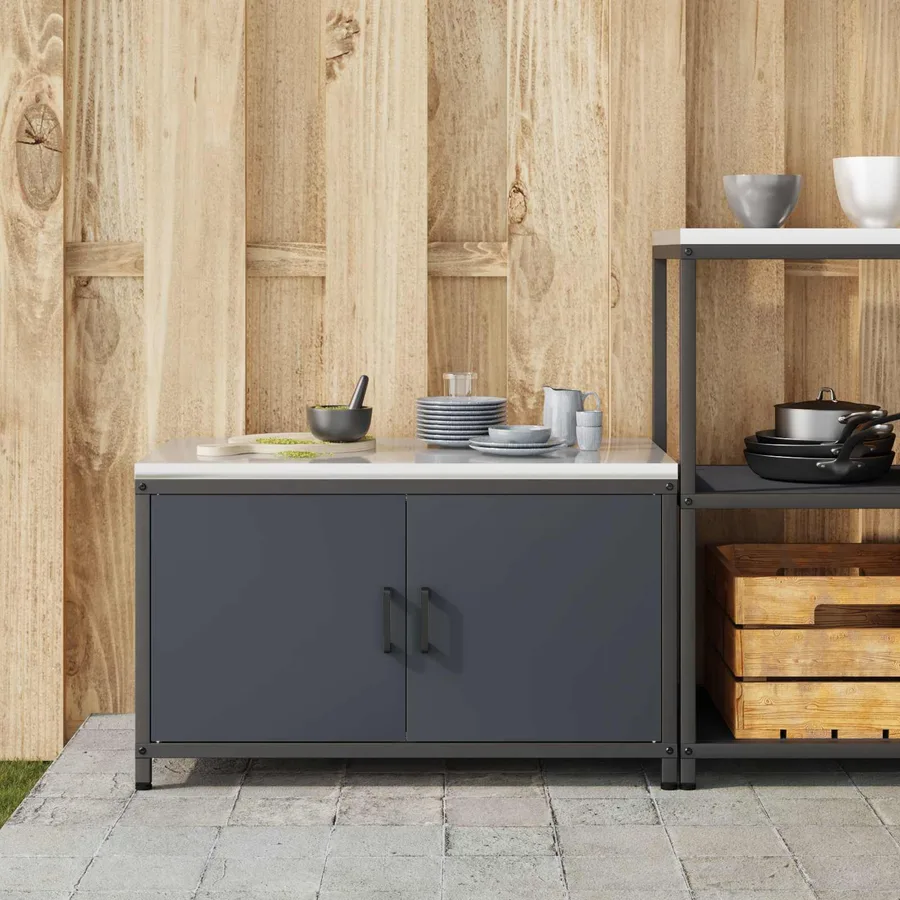 Rangement de cuisine HATTEM Anthracite 90 x 50 x 53 cm Acier - 4