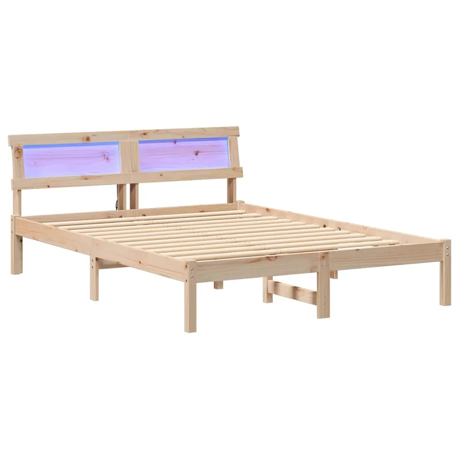Cadre de lit avec tête de lit Marron 120 x 200 cm Pin massif - 2