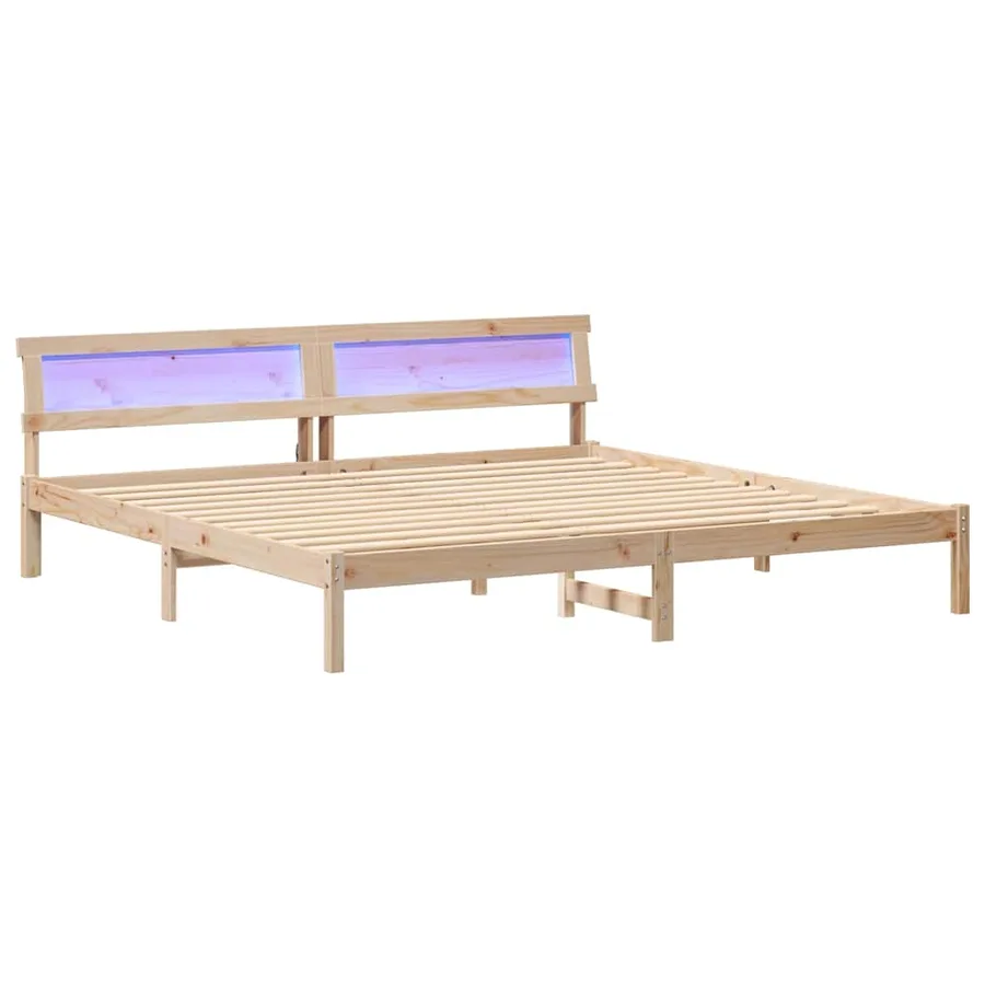 Cadre de lit avec tête de lit Marron 180 x 200 cm Pin massif - 2
