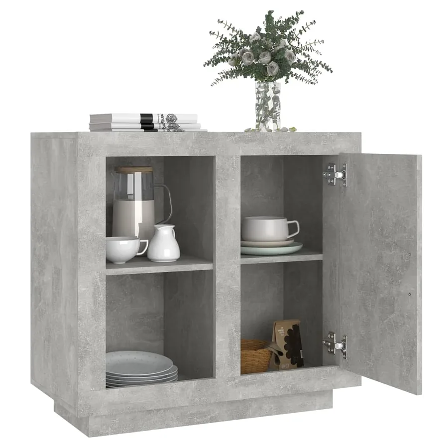 Buffet Gris béton 80x40x75 cm - 4