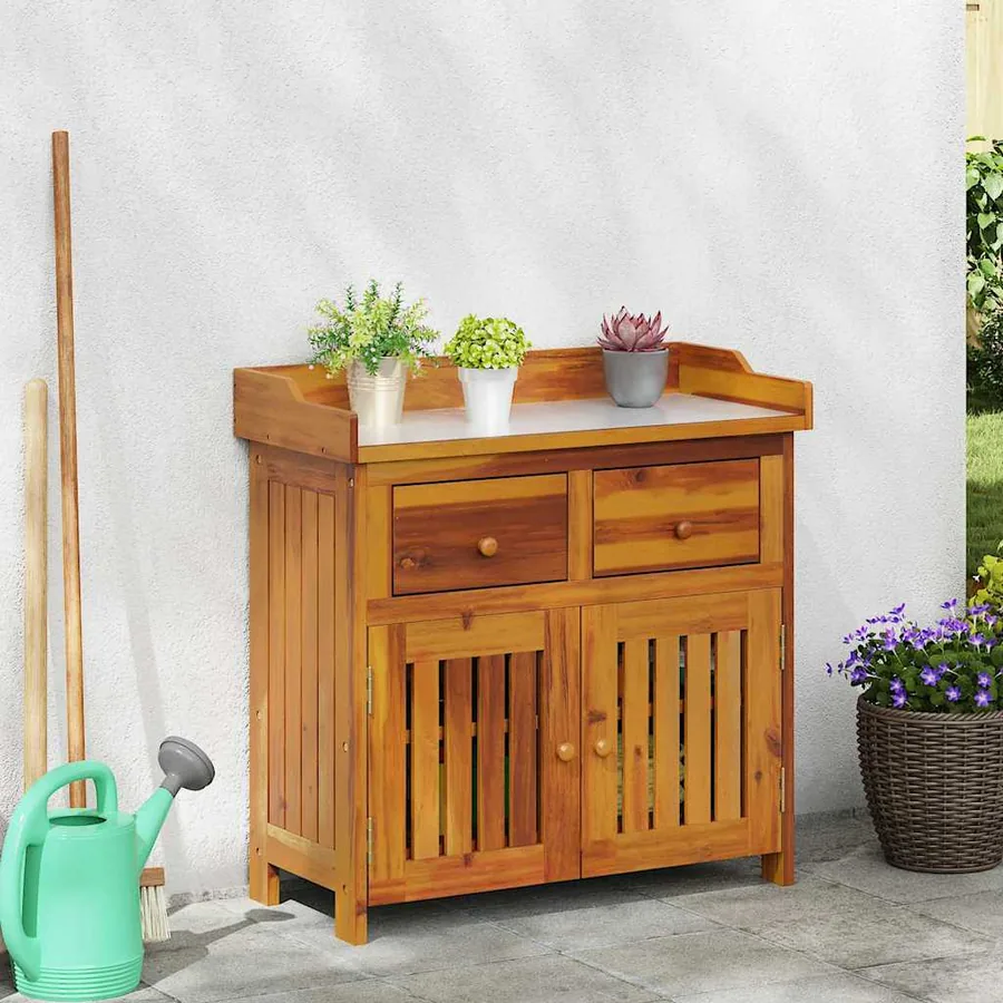 Armoire de jardin avec tiroir Naturel 78 x 36,5 x 78 cm