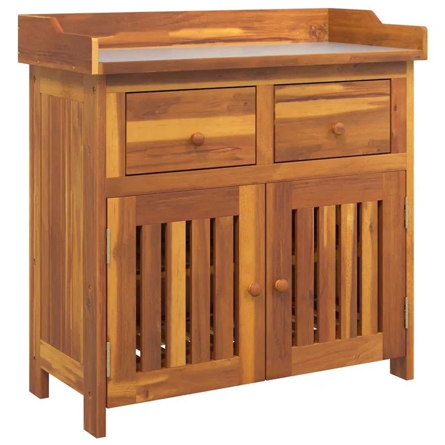 Armoire de jardin avec tiroir Naturel 78 x 36,5 x 78 cm - 2