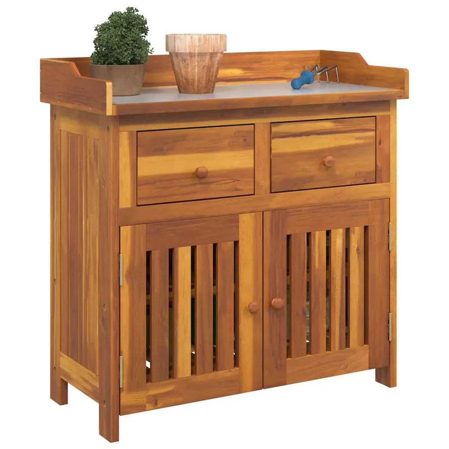 Armoire de jardin avec tiroir Naturel 78 x 36,5 x 78 cm - 3