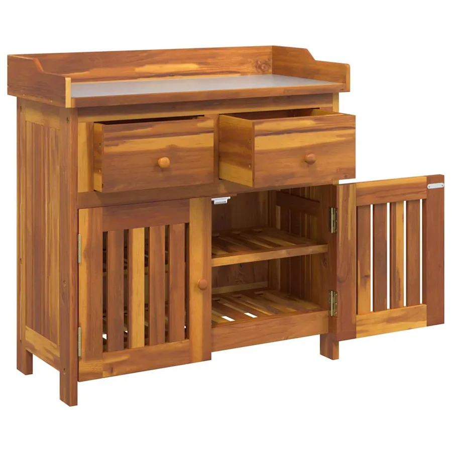 Armoire de jardin avec tiroir Naturel 78 x 36,5 x 78 cm - 5