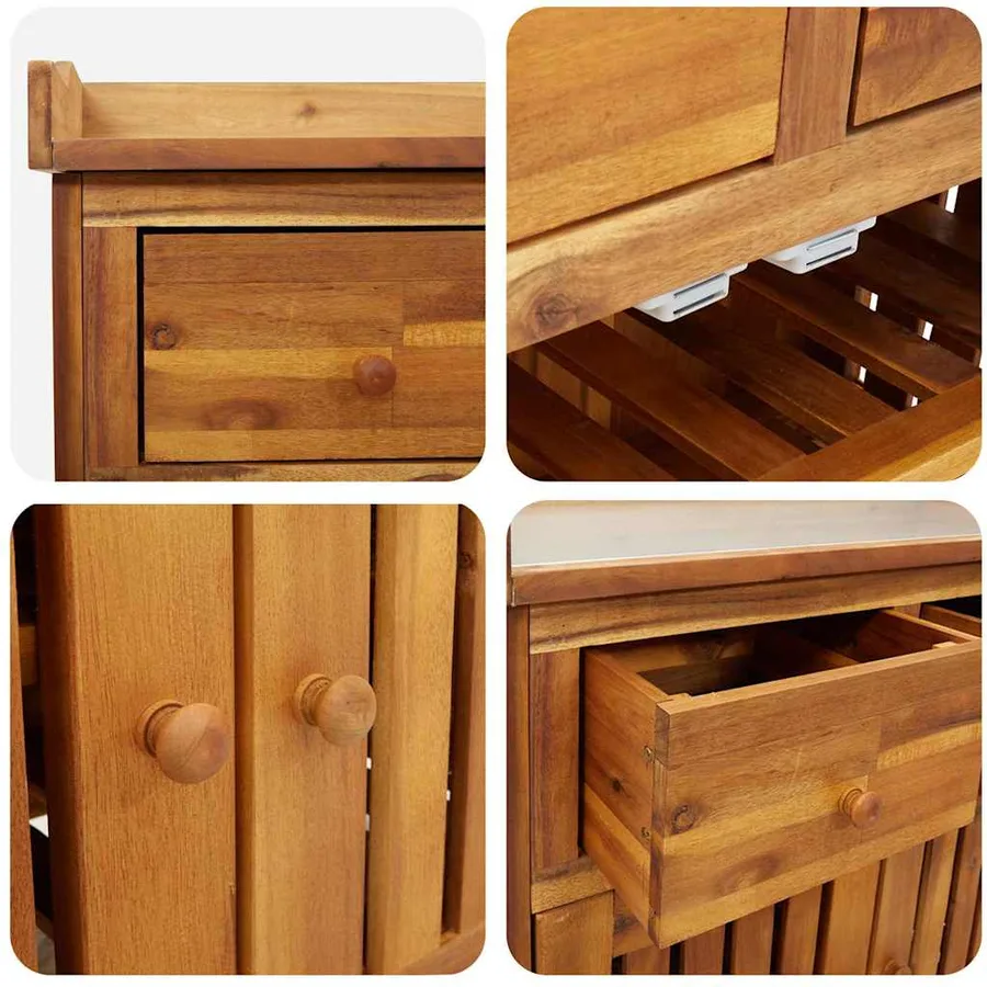 Armoire de jardin avec tiroir Naturel 78 x 36,5 x 78 cm - 9