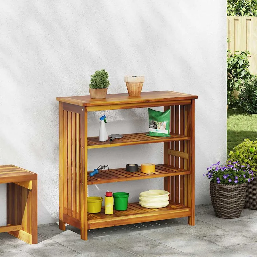 Armoire de jardin Naturel 90 x 40 x 90cm Bois d'Acacia Massif