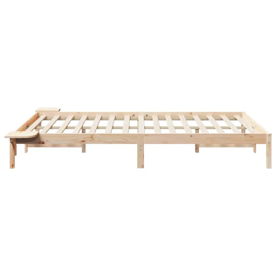 Cadre de lit avec tables de chevet Naturel 140 x 220 cm - 6
