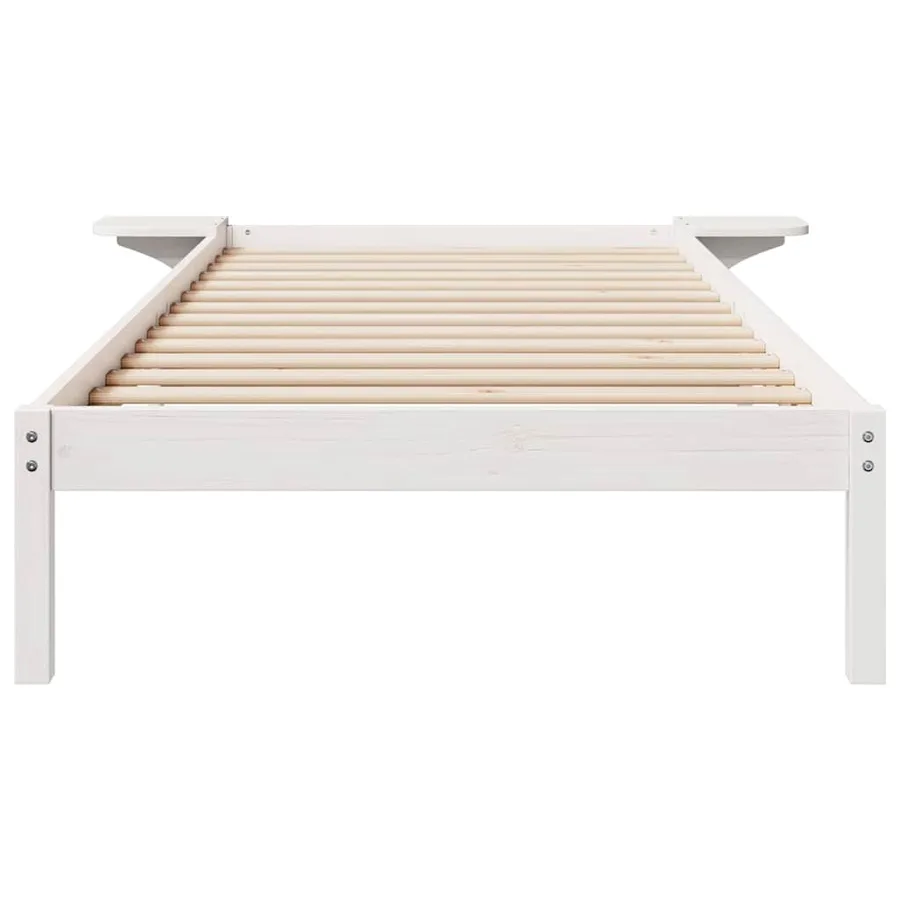 Cadre de lit avec tables de chevet Blanc 100 x 220 cm - 5