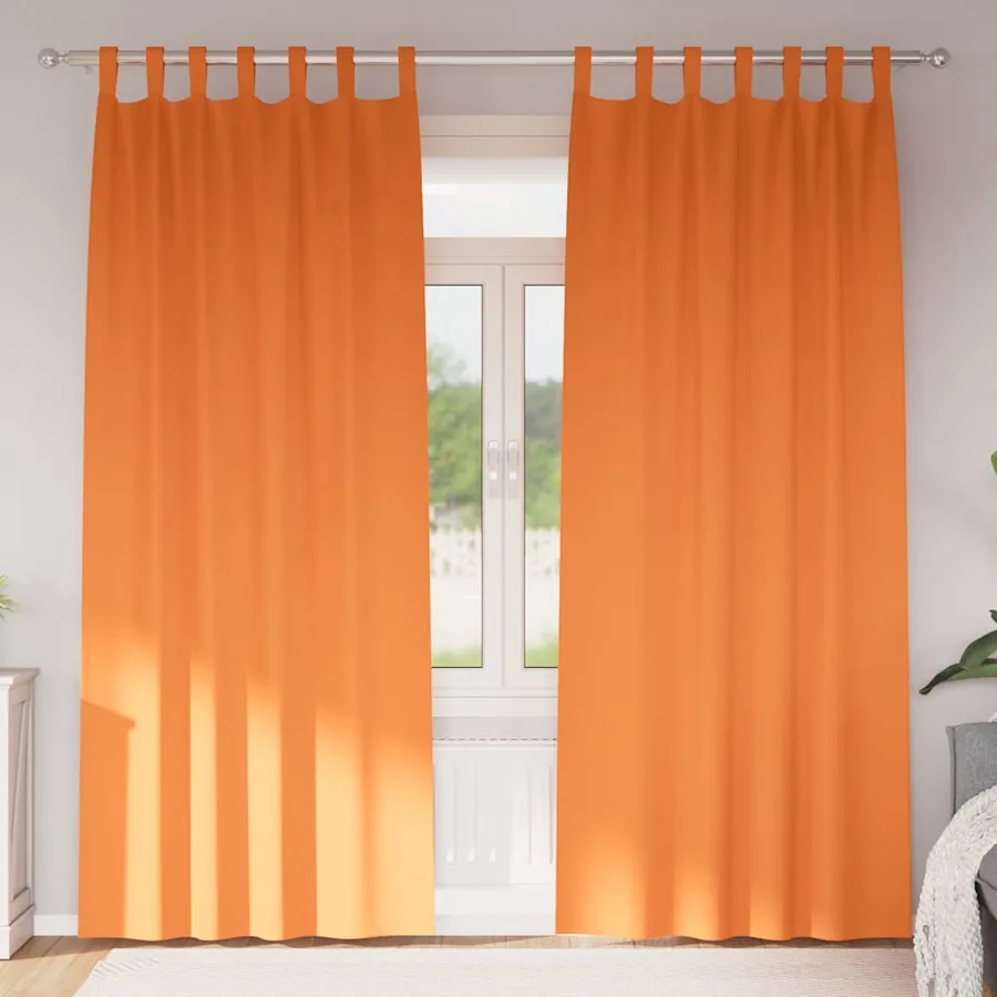Rideaux occultants avec anneaux 2 pcs Orange vif 245 x 140 cm