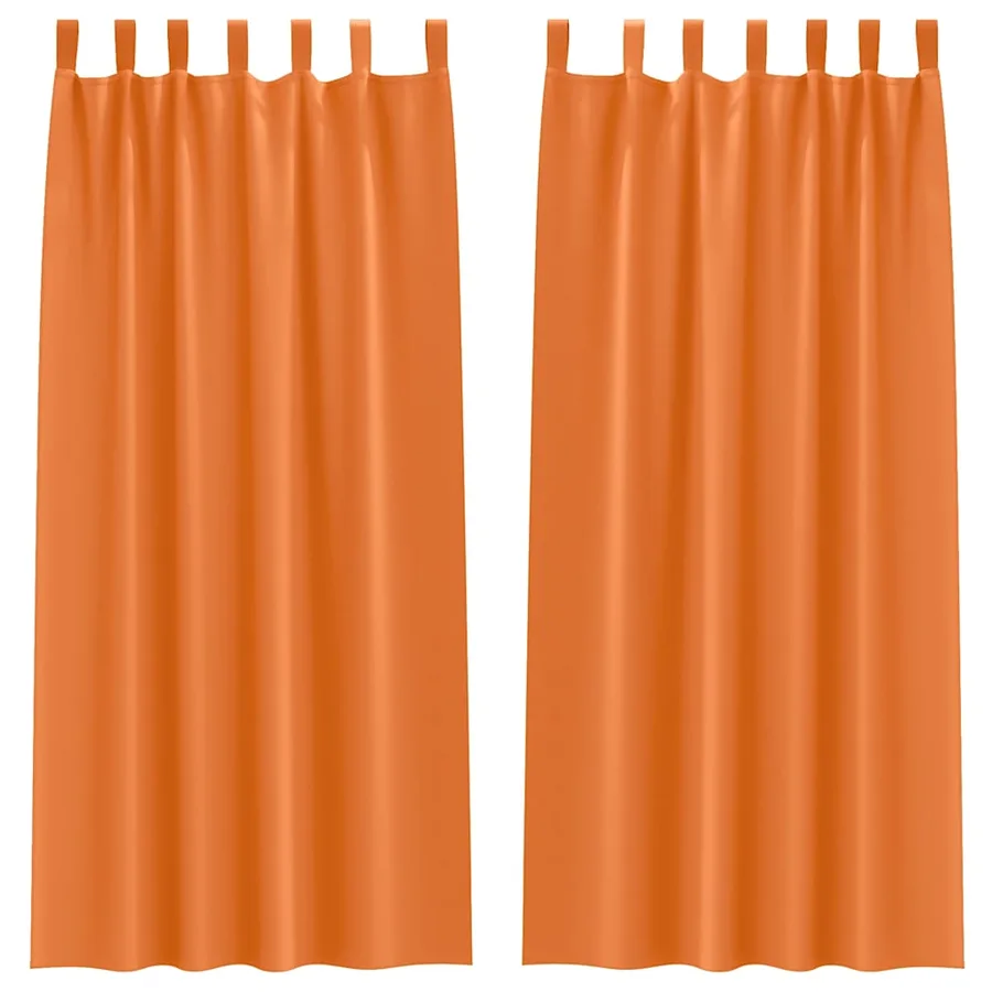 Rideaux occultants avec anneaux 2 pcs Orange vif 245 x 140 cm - 2