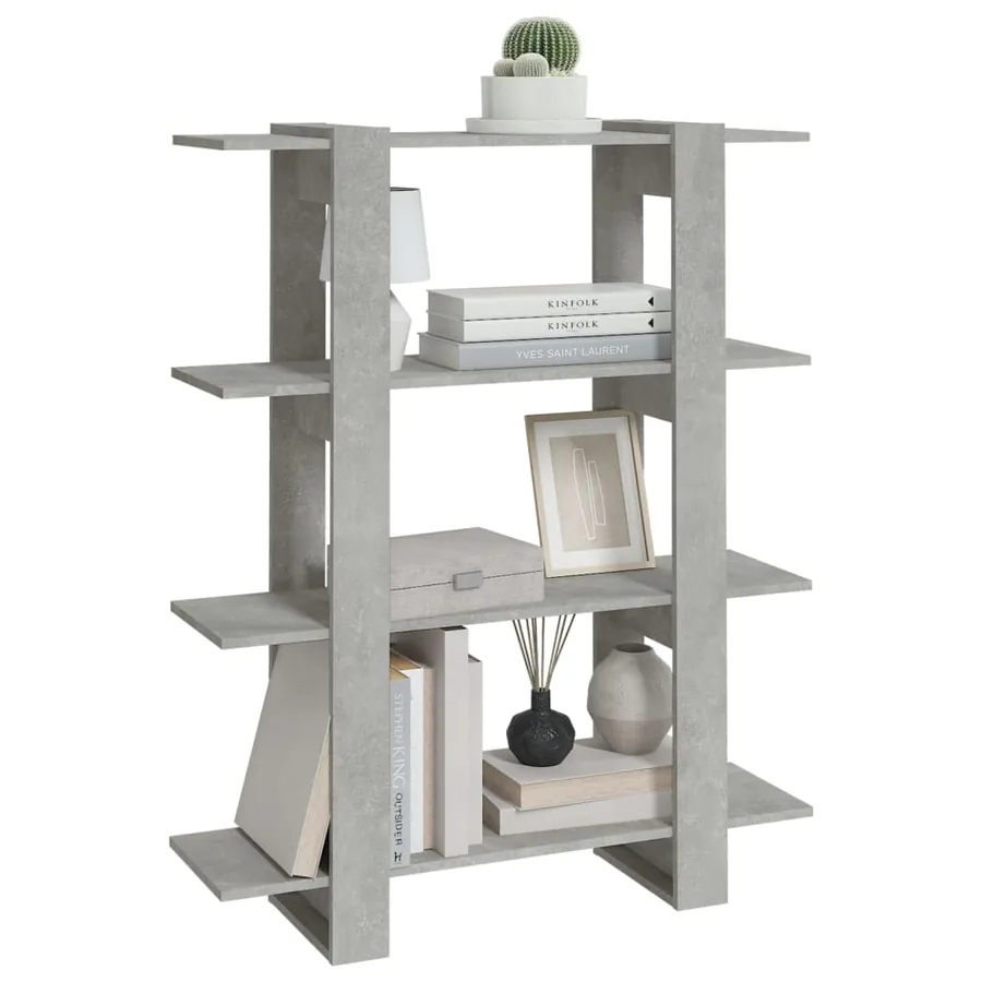 Bibliothèque/Séparateur de pièce Gris béton 100x30x123,5 cm - 5