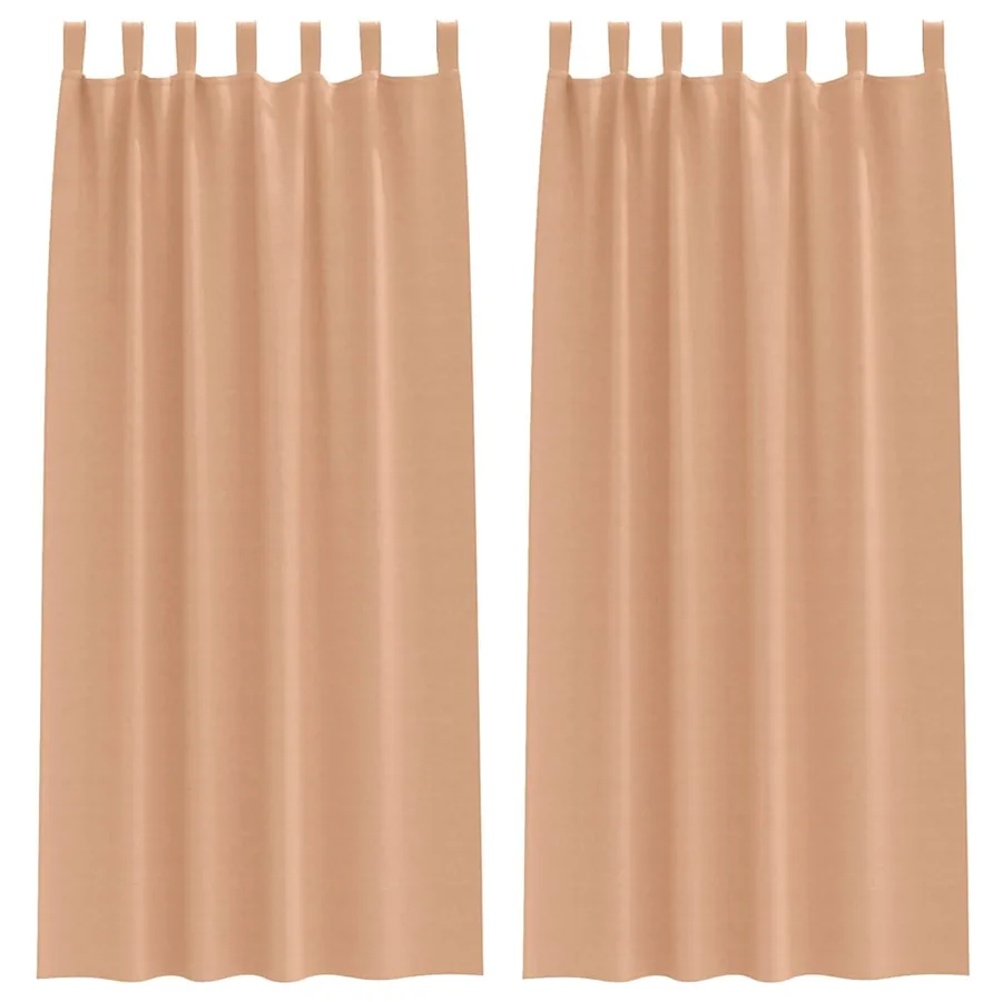 Rideaux occultants avec anneaux 2 pcs Marron Clair 260 x 140 cm - 2