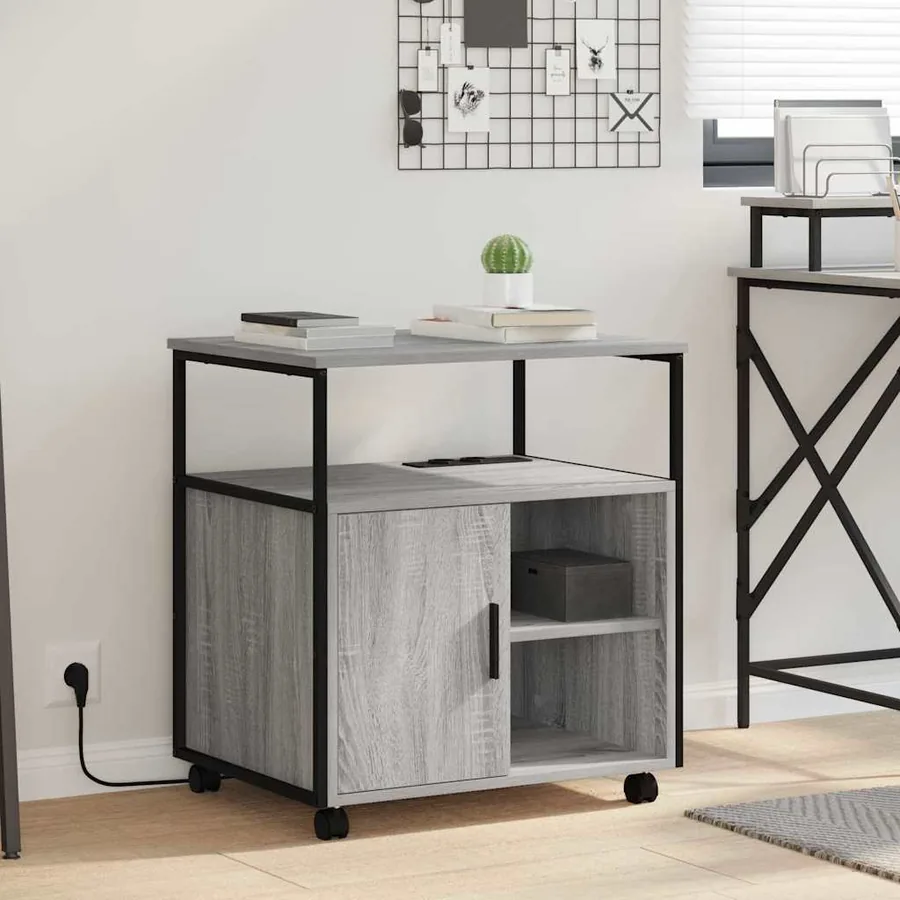Cabinet avec Station de Charge Gris Sonoma 61 x 46 x 67 cm