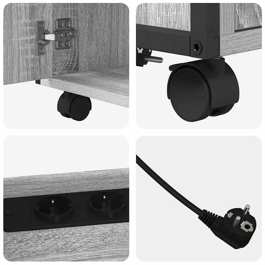 Cabinet avec Station de Charge Gris Sonoma 61 x 46 x 67 cm - 10