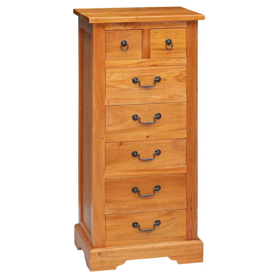 Commode Naturel 45 x 35 x 100,5 cm Bois de Mahogany Massif - 2