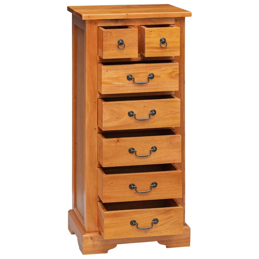 Commode Naturel 45 x 35 x 100,5 cm Bois de Mahogany Massif - 4