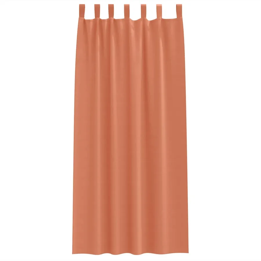 Rideaux occultants avec anneaux 2 pcs Couleur terre cuite - 4