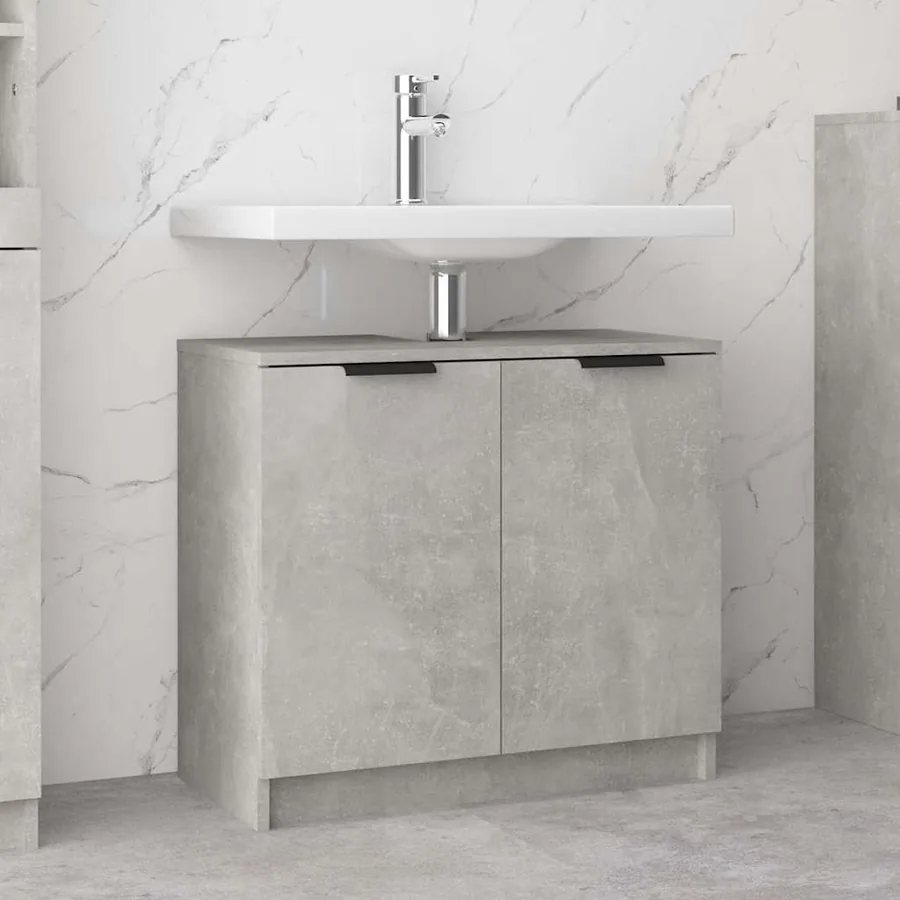 Armoire de bain Gris béton 64,5x33,5x59 cm Bois d'ingénierie