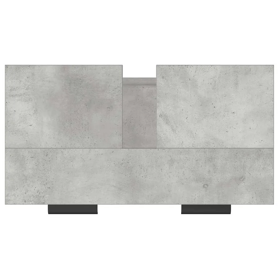 Armoire de bain Gris béton 64,5x33,5x59 cm Bois d'ingénierie - 10