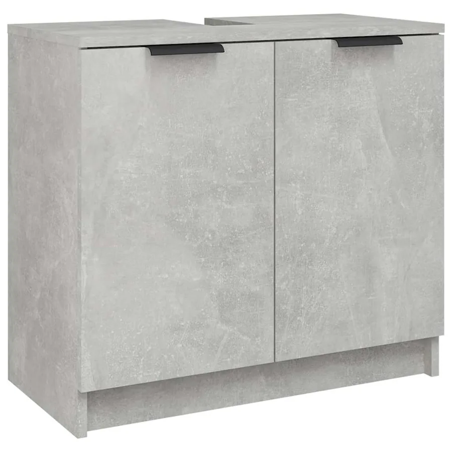 Armoire de bain Gris béton 64,5x33,5x59 cm Bois d'ingénierie - 2