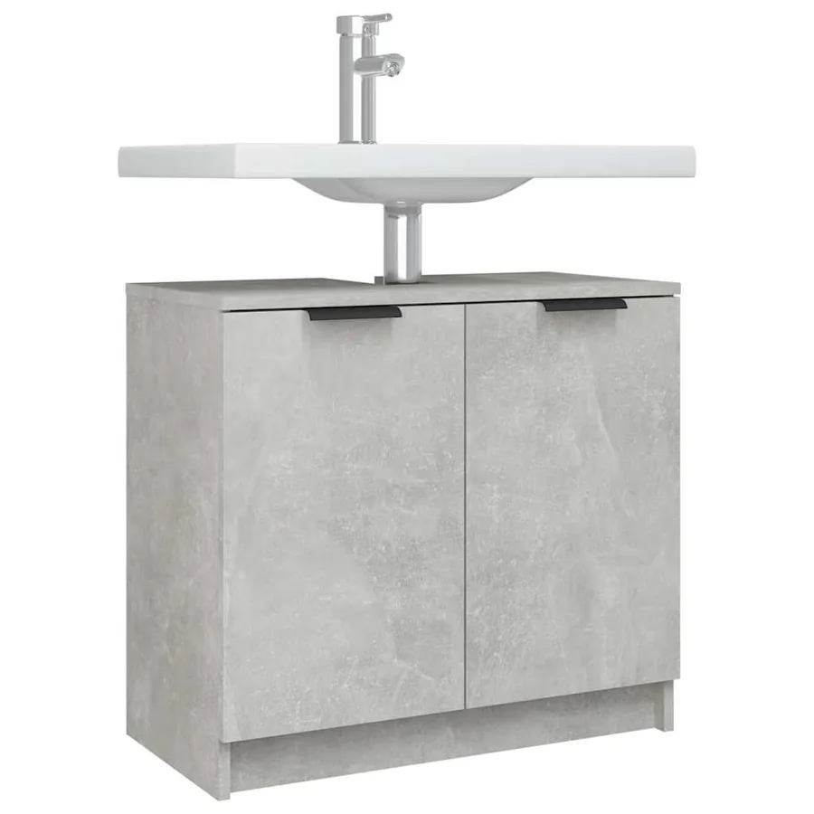 Armoire de bain Gris béton 64,5x33,5x59 cm Bois d'ingénierie - 5