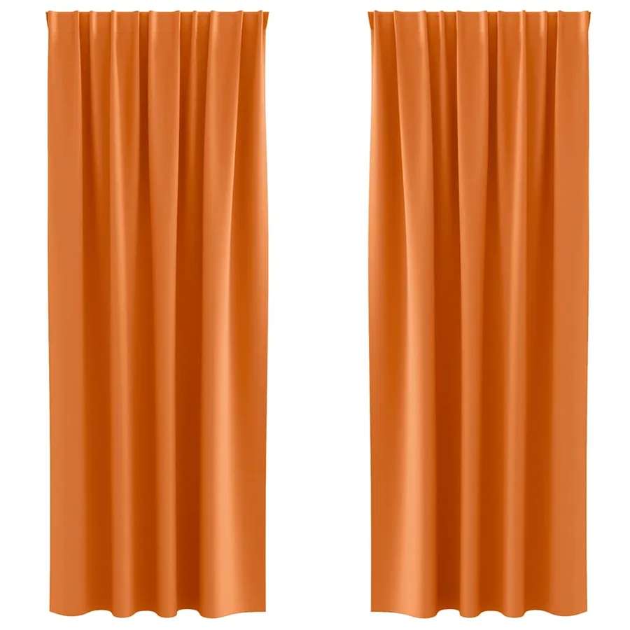 Rideaux occultants avec anneaux 2 pcs Orange vif 225 x 140 cm - 2