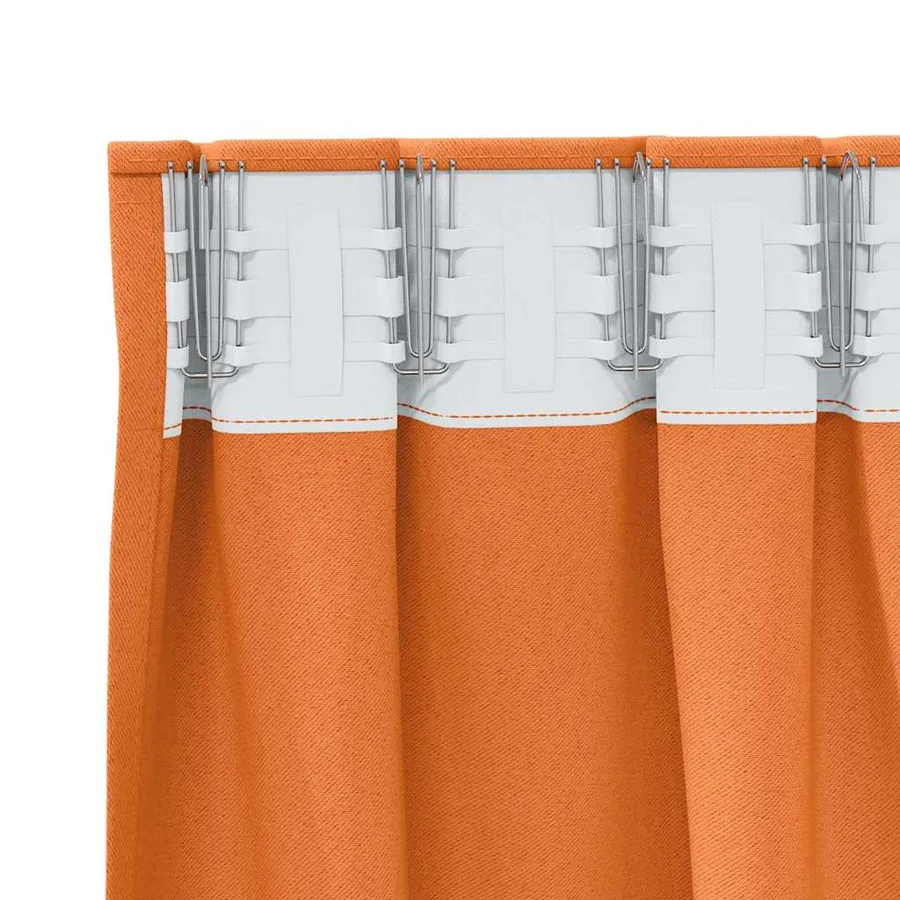 Rideaux occultants avec anneaux 2 pcs Orange vif 225 x 140 cm - 5