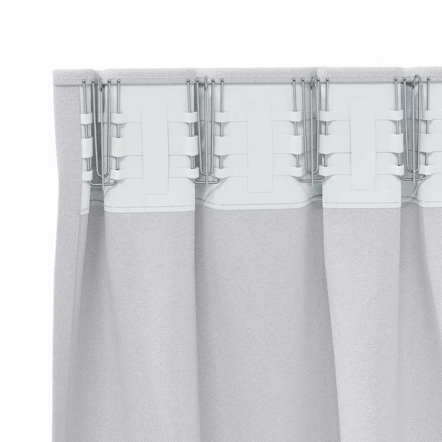 Rideaux occultants avec anneaux 2 pcs Gris pâle 225 x 140 cm - 5