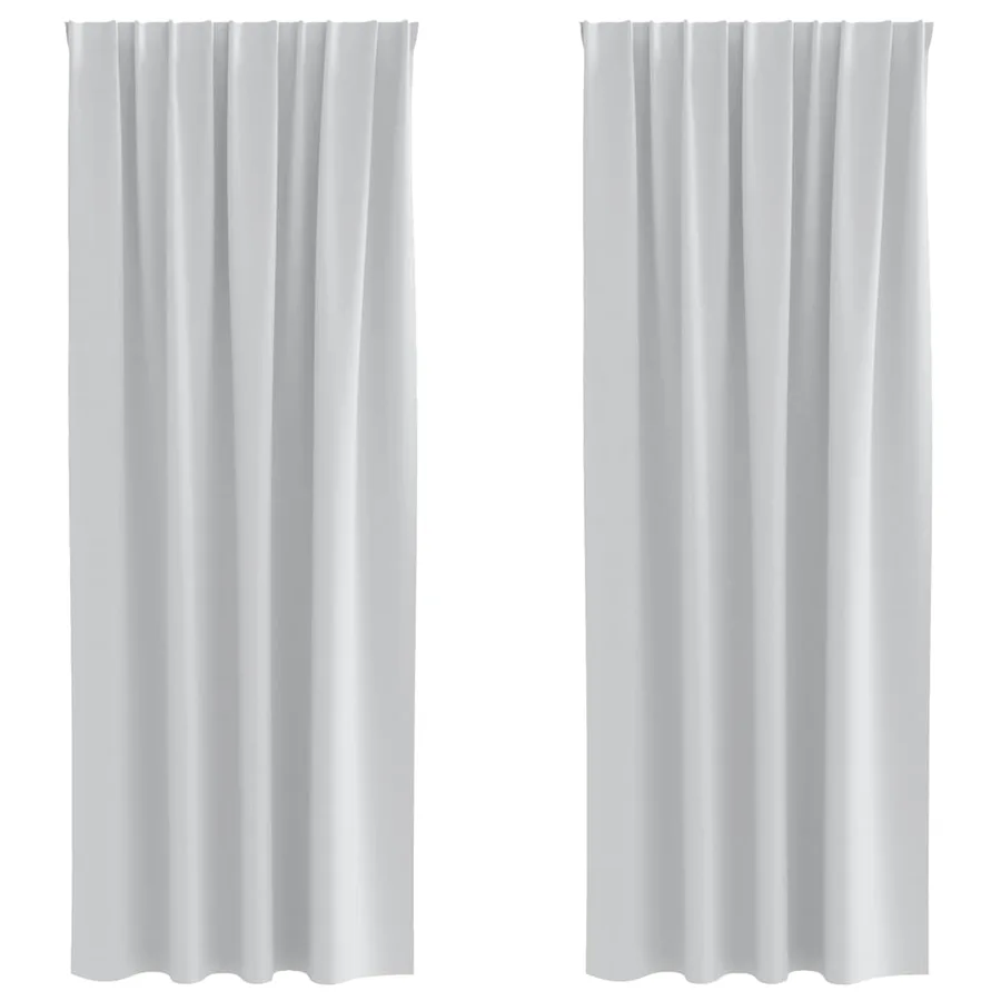 Rideaux occultants avec anneaux 2 pcs Gris pâle 260 x 140 cm - 2
