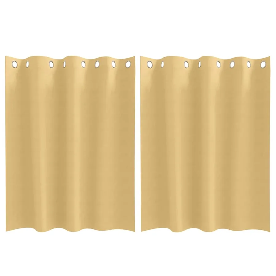 Rideaux occultants avec anneaux 2 pcs Beige 140 x 140 cm - 2