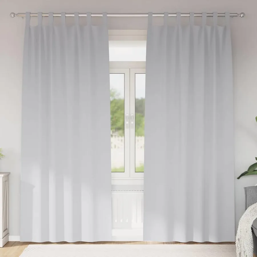Rideaux occultants avec anneaux 2 pcs Gris pâle 245 x 140 cm