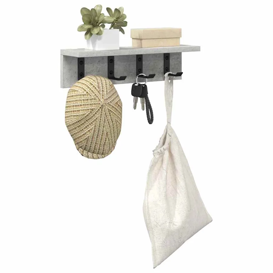 Porte-manteau mural Gris béton 40 x 10,5 x 10,5 cm - 3