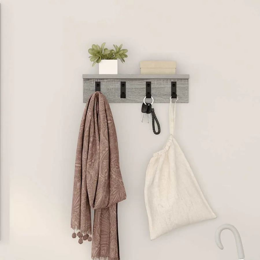Porte-manteau mural Gris Sonoma 40 x 10,5 x 10,5 cm