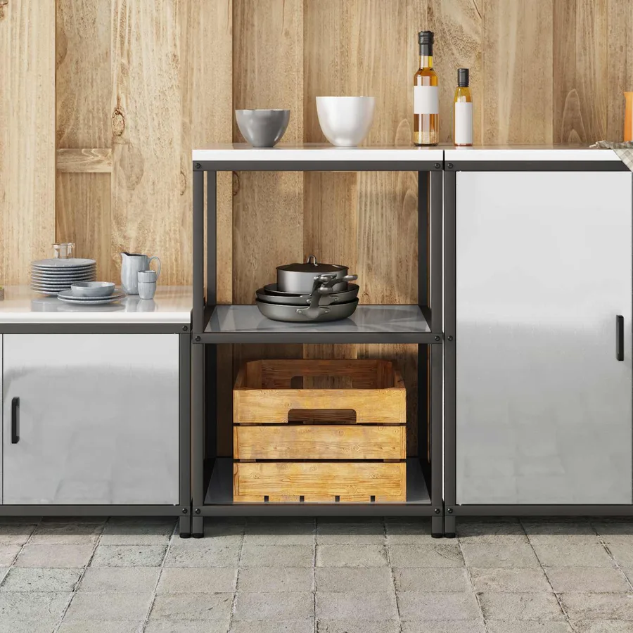 Rangement de cuisine HATTEM Argenté 60 x 50 x 92 cm Acier - 4