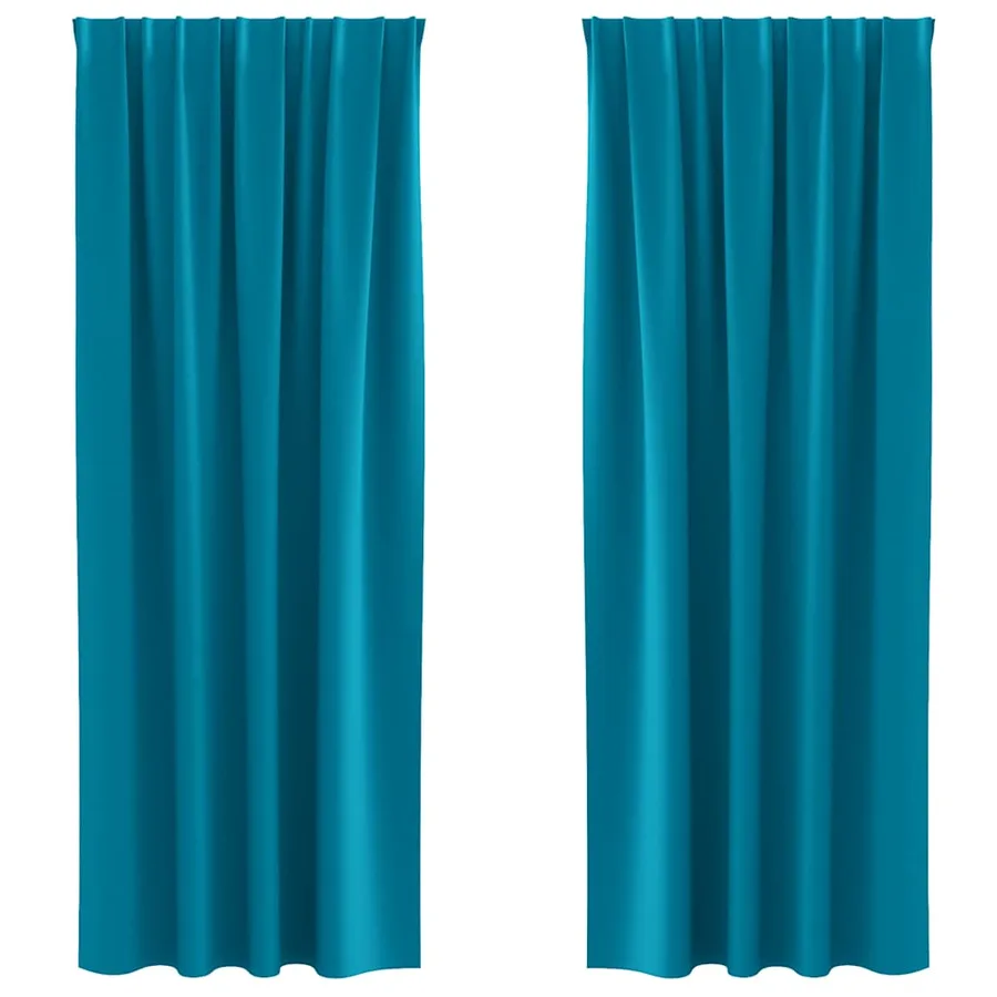 Rideaux occultants avec anneaux 2 pcs Turquoise 245 x 140 cm - 2