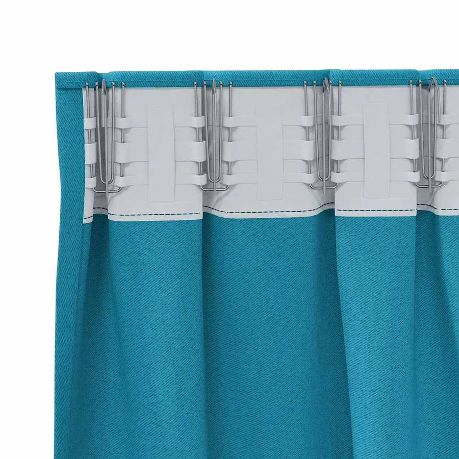 Rideaux occultants avec anneaux 2 pcs Turquoise 245 x 140 cm - 5