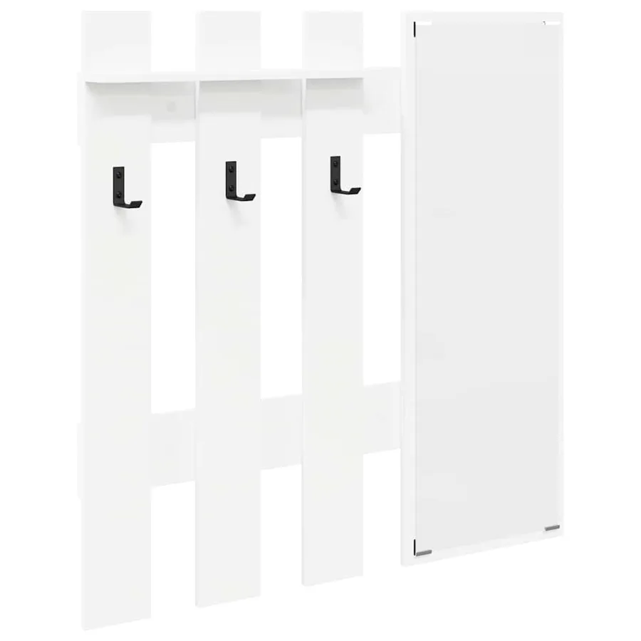 Porte-manteau mural Blanc 100 x 10 x 100 cm Bois d'ingénierie - 2